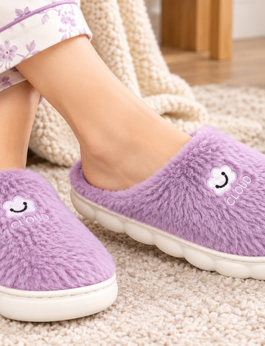 Camey Women’s Plush Indoor Slippers with Cute Prints | Soft Winter Home Slippers