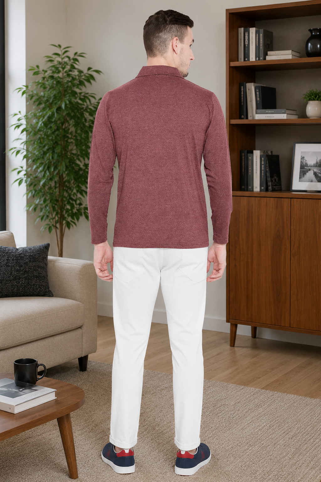 Camey Classic T-Shirts – Ideal Men's Wardrobe Essential | Men's Coffee Full Sleeves Cotton Polo T-Shirt