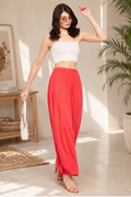 Women Cotton Red Palazzo