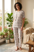 Camey Floral Printed Women Night Suit Set | Soft Cotton Blend Night Suit for Women