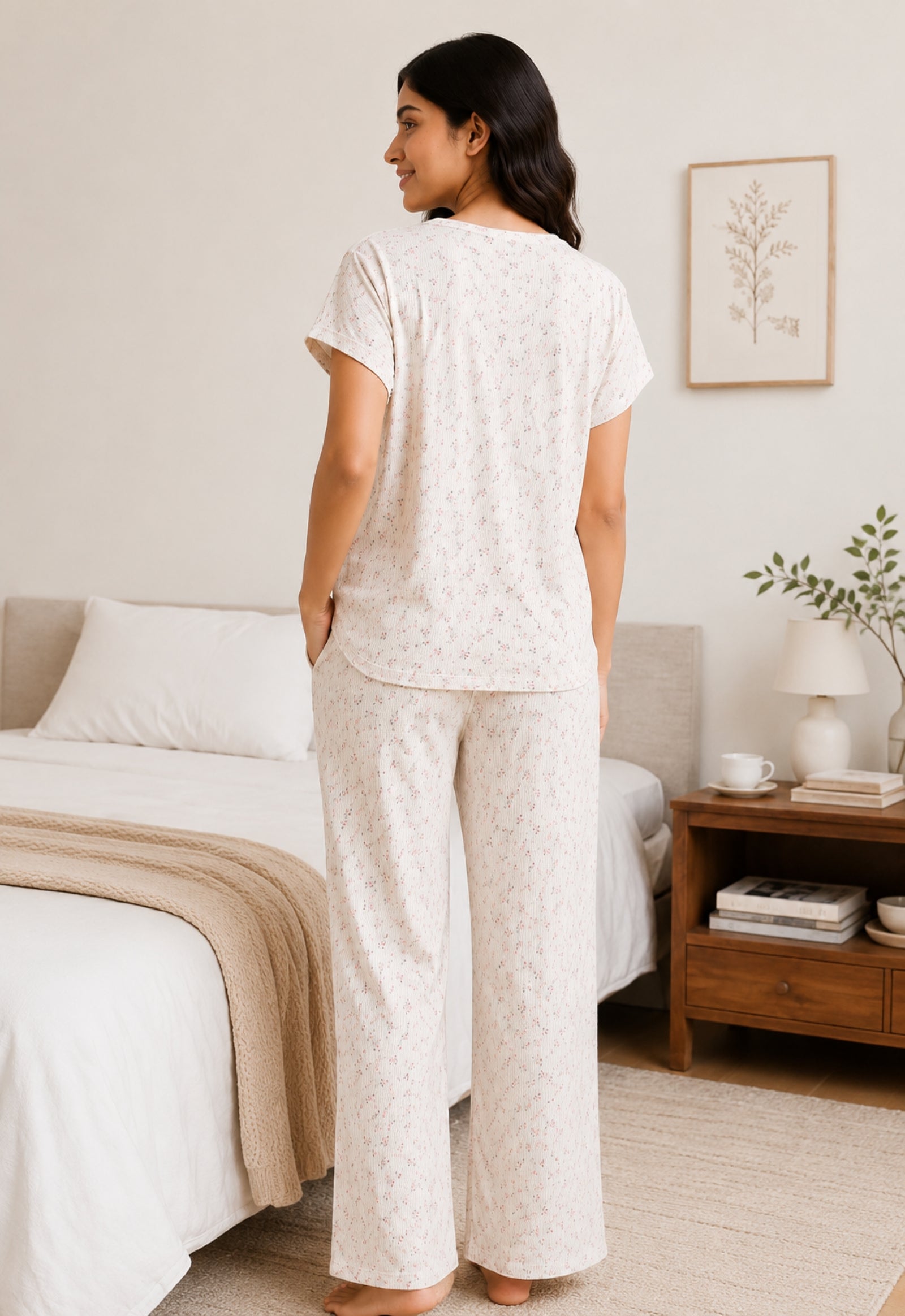 Women Night Suit Set | Soft & Breathable Sleepwear for Women | Half Sleeve Top with Full Length Pyjama