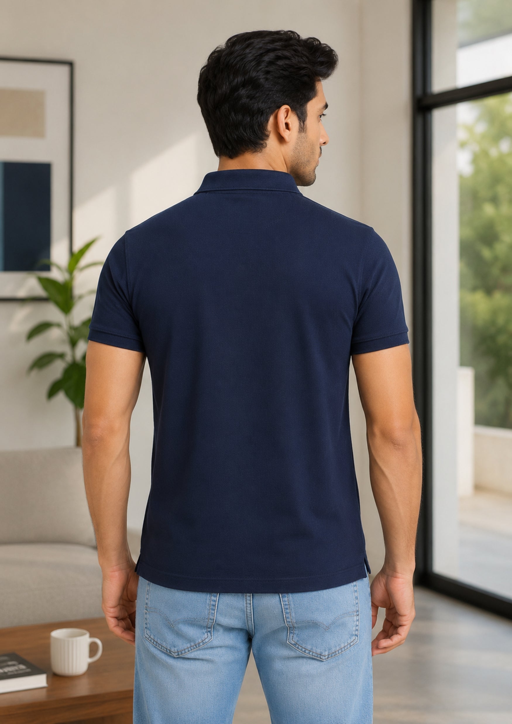 Camey Round Neck T-Shirts – Best Casual Wear for Men | Camey Men's Cotton Matte Polo Collar T-Shirt