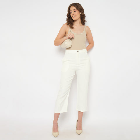 Women's Cropped Trousers, White