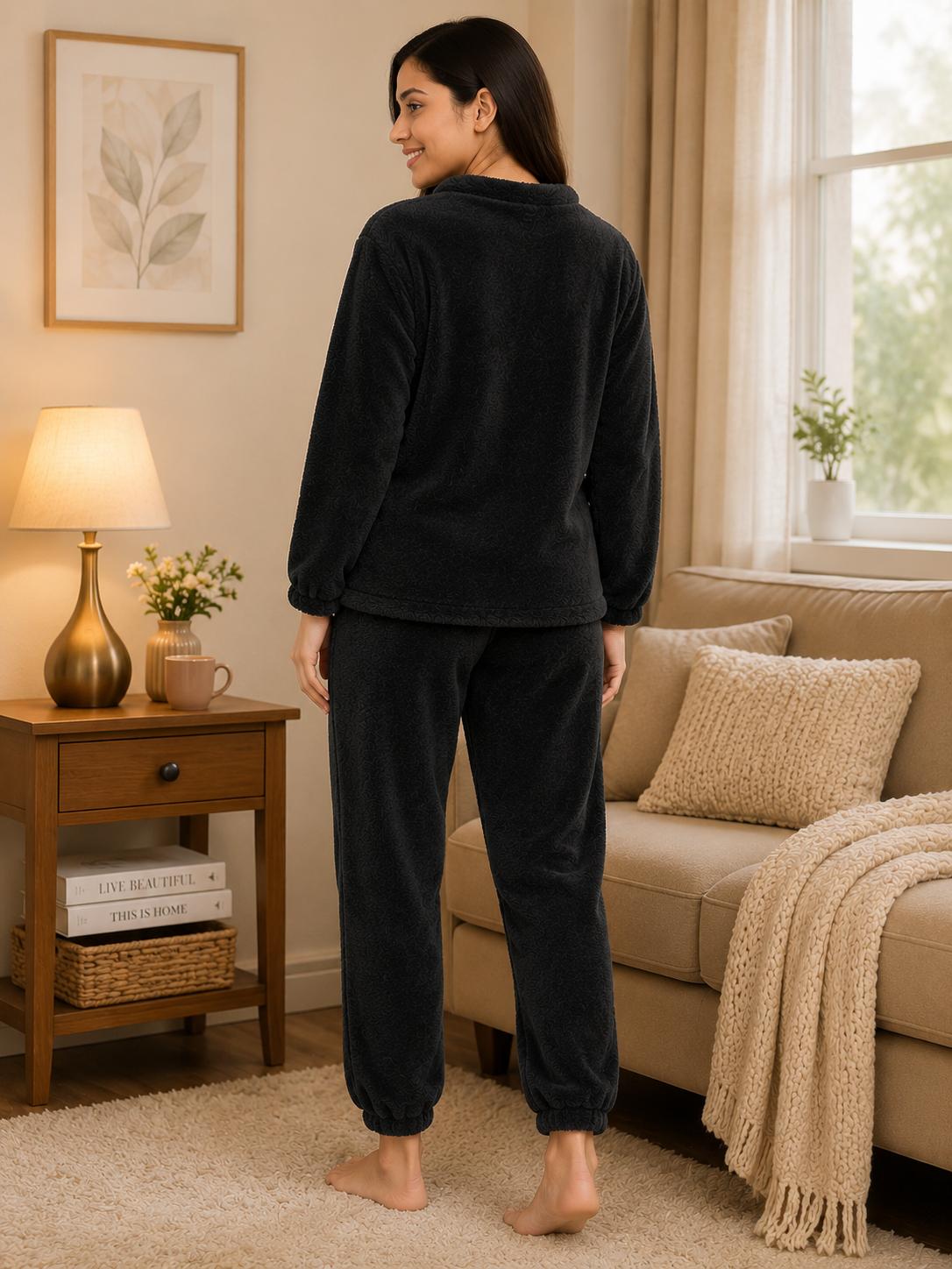 Camey Women Printed Winter Full Sleeve Top and Pajama Set