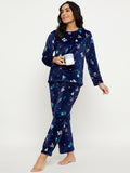 Women's Winter Full Sleeve Top and Pajama Pants Regular Fit Night Suit Round Neck Top and Pyjama Set Ladies Night Dress
