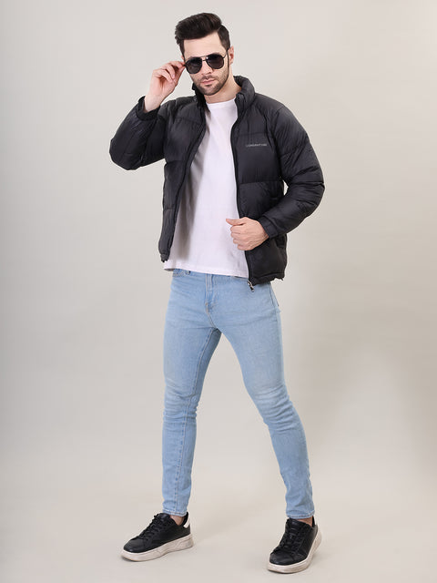 Men's Stand Collar Puffer Jacket for winter