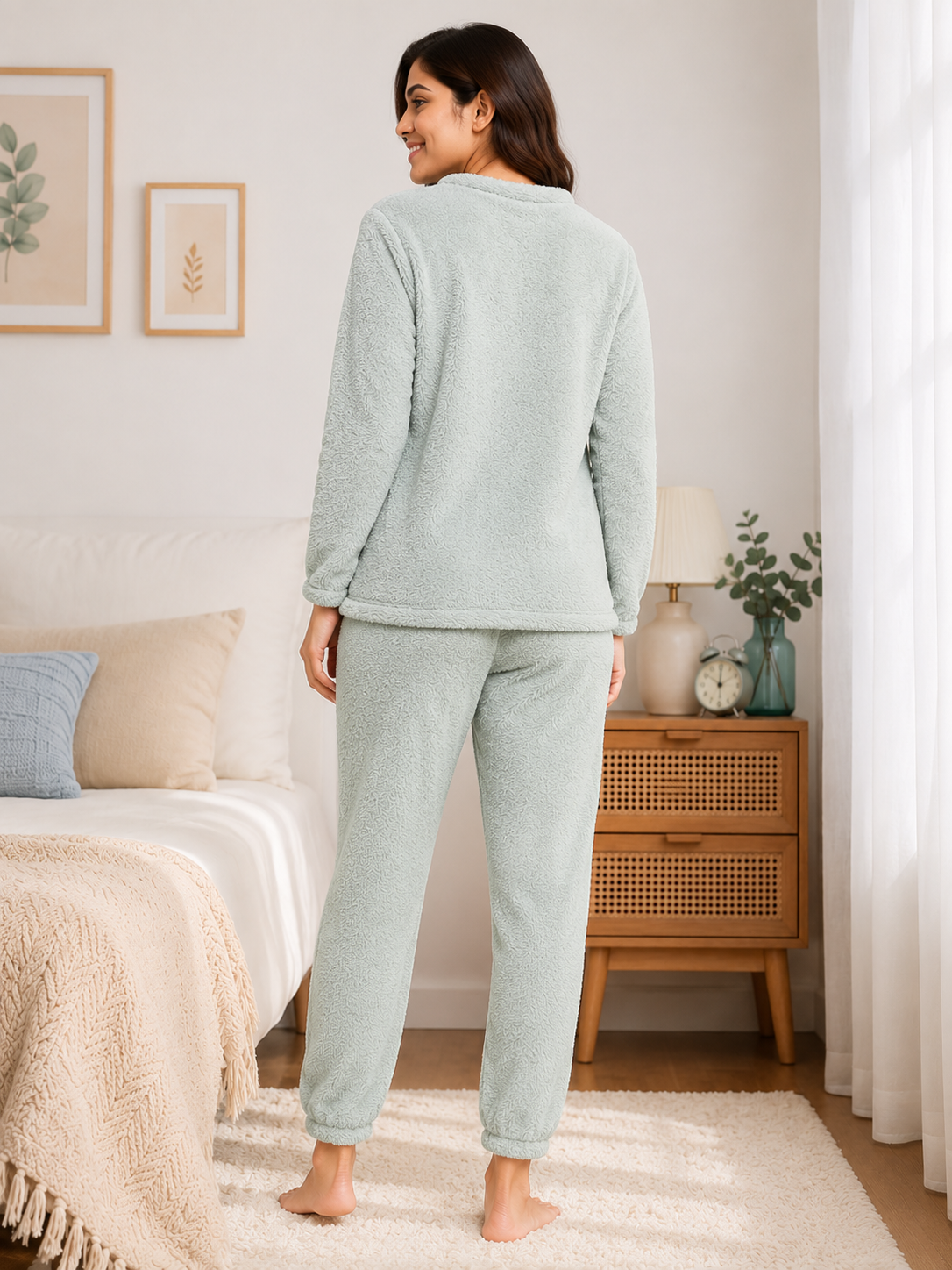 Camey Women Printed Winter Full Sleeve Top and Pajama Set