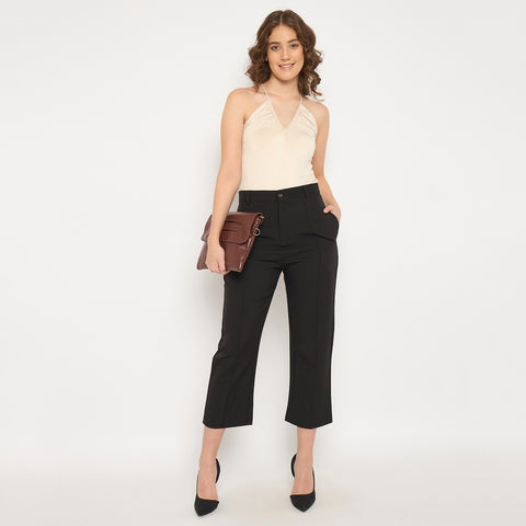 Women's Cropped Trousers, Black