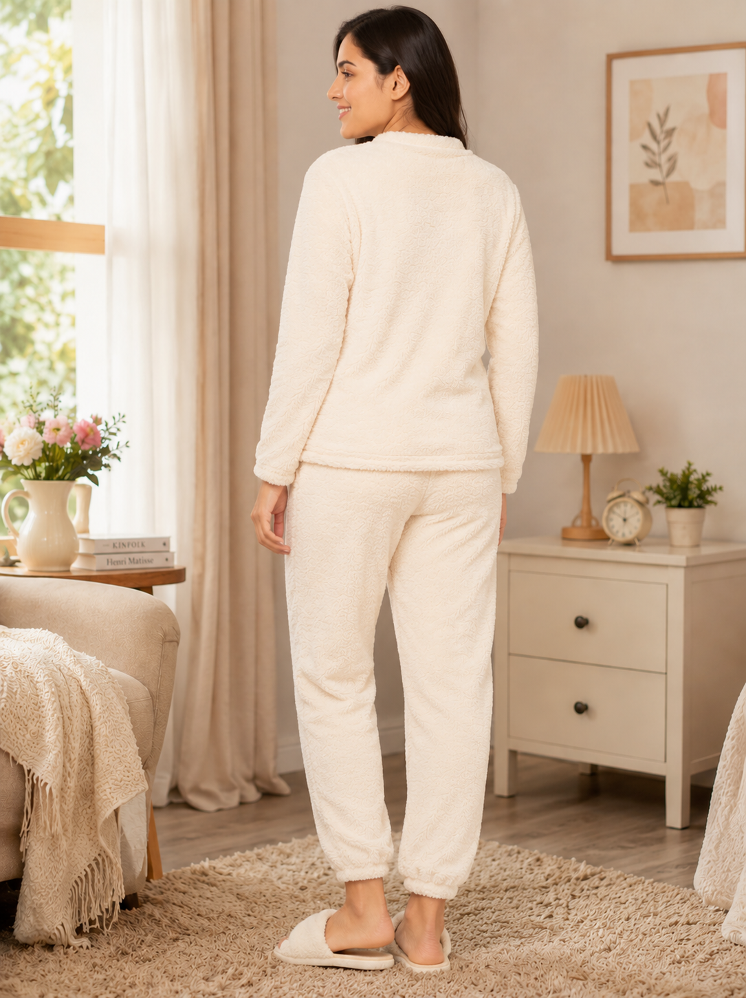 Camey Women Printed Winter Full Sleeve Top and Pajama Set