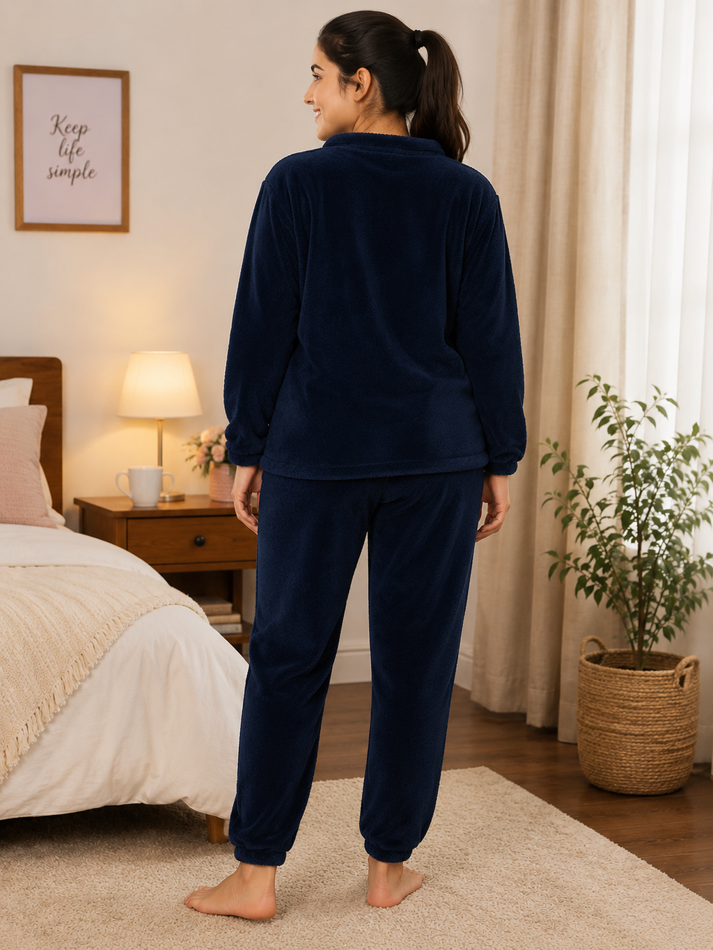 Camey Women Printed Winter Full Sleeve Top and Pajama Set