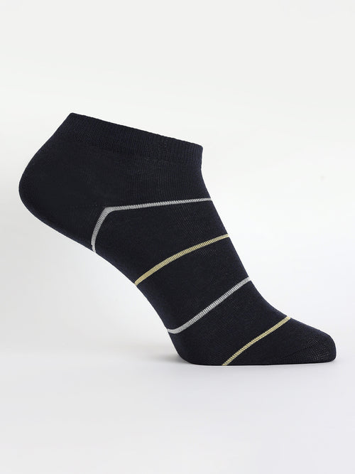 Camey Men’s Formal Socks – Ideal for Office & Events | Men's Sneakers Cotton Blend, Pack of 5, Multicolour (Black, Grey, Navy Blue)