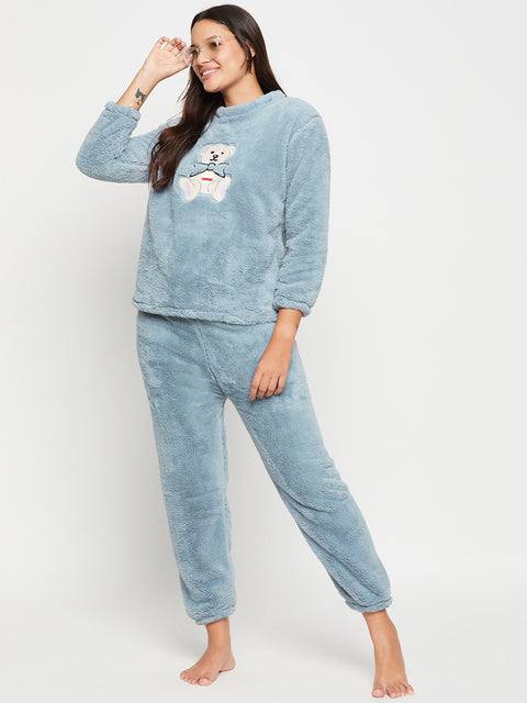 Women Printed Winter Full Sleeve Top and Pajama Pants