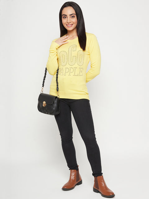 Women Woolen winter full sleeve coco stone print Round Neck top/Sweater