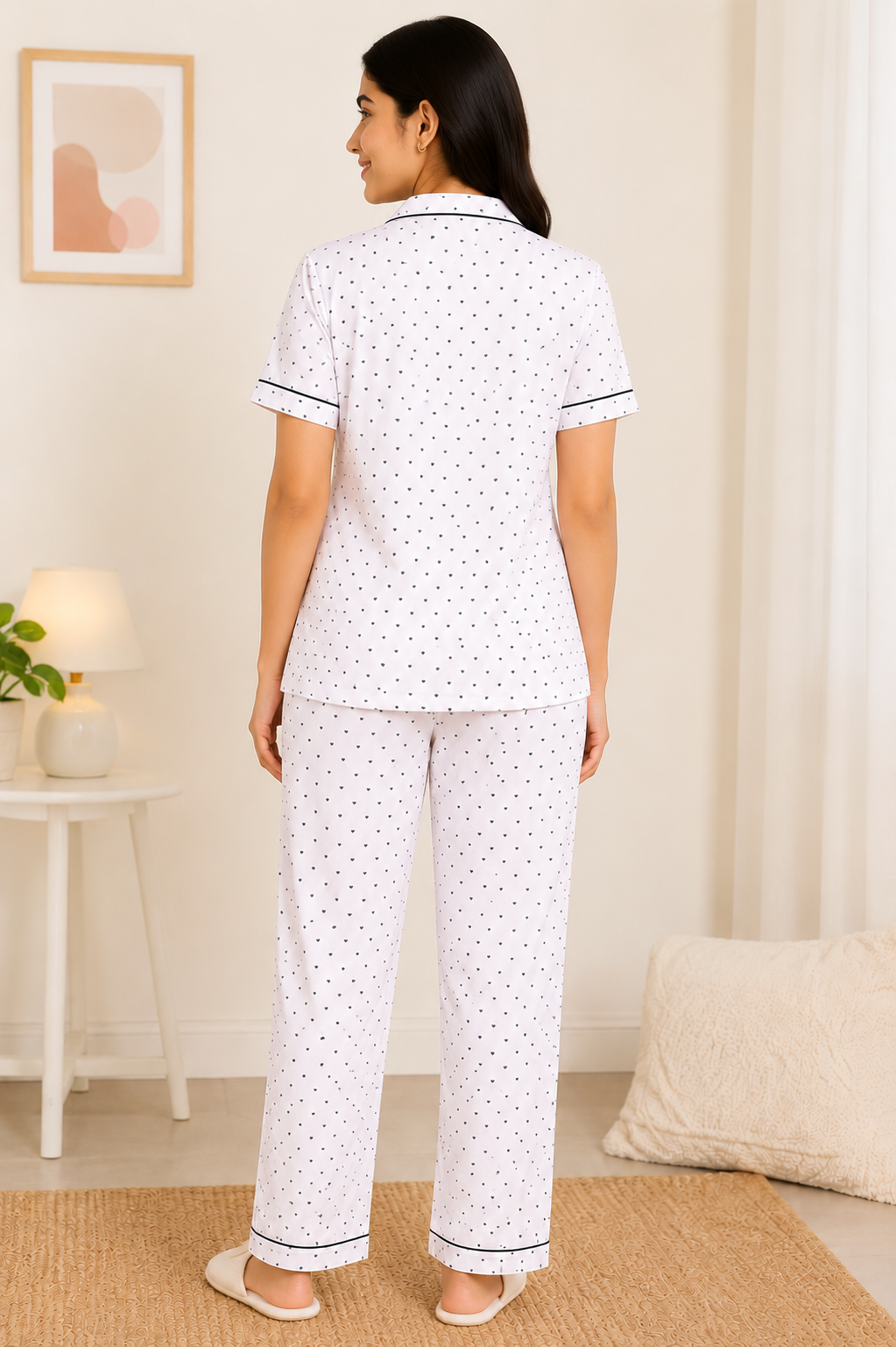 Women Night Suit | Women Sleepwear Set | Ladies Nightwear | Front Open Pyjama Set