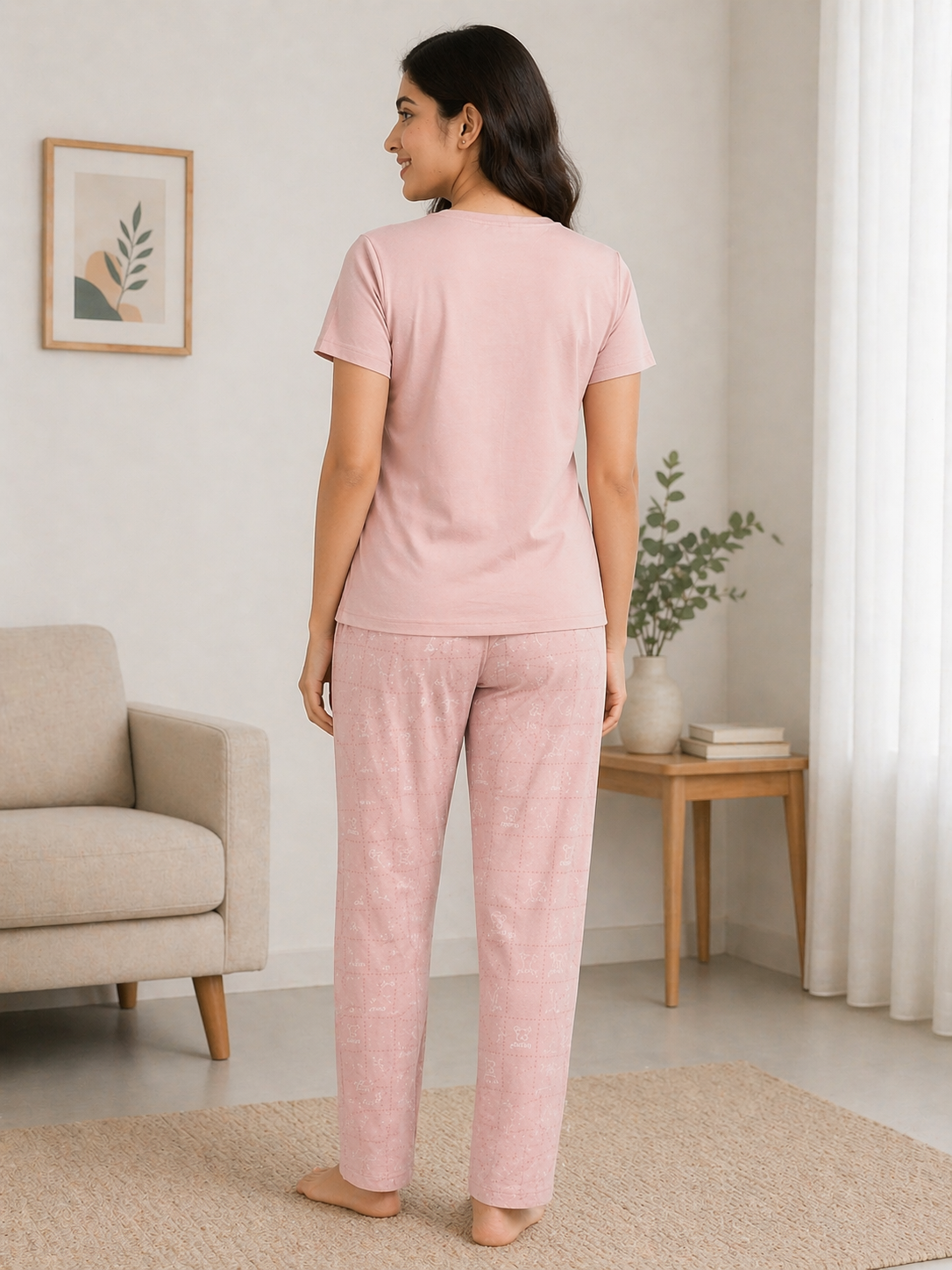 Women Soft Comfortable Night Suit Lounge Wear Pyjama Set for Daily Wear