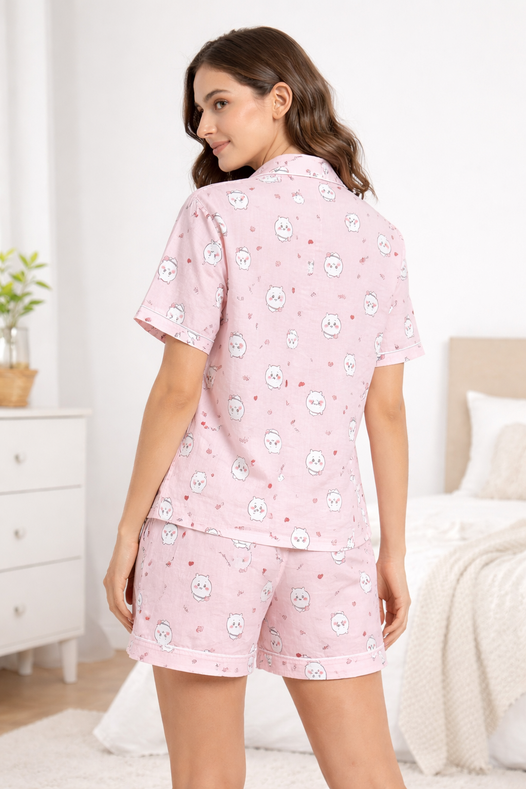 Camey Women’s Shorts Nightwear Set | Printed T-Shirt & Shorts | Soft Summer Sleepwear for Ladies & Girls