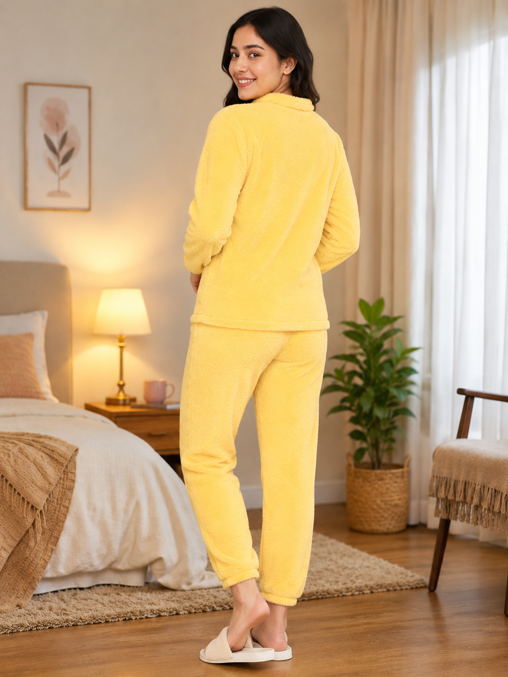 Camey Women Printed Winter Full Sleeve Top and Pajama Set