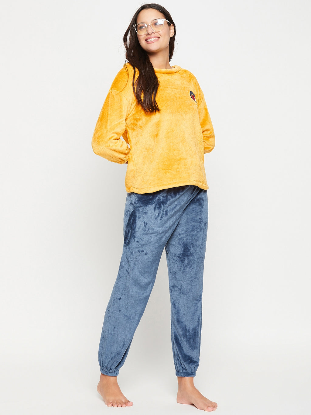 Women Printed Winter 3/4 Sleeve Top and Pajama Pants