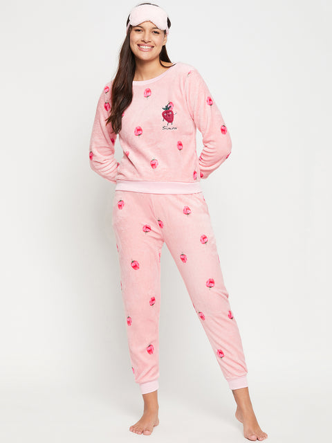 Women Printed Winter Full Sleeve Top and Pajama Pants