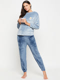 Women Printed Winter 3/4 Sleeve Top and Pajama Pants