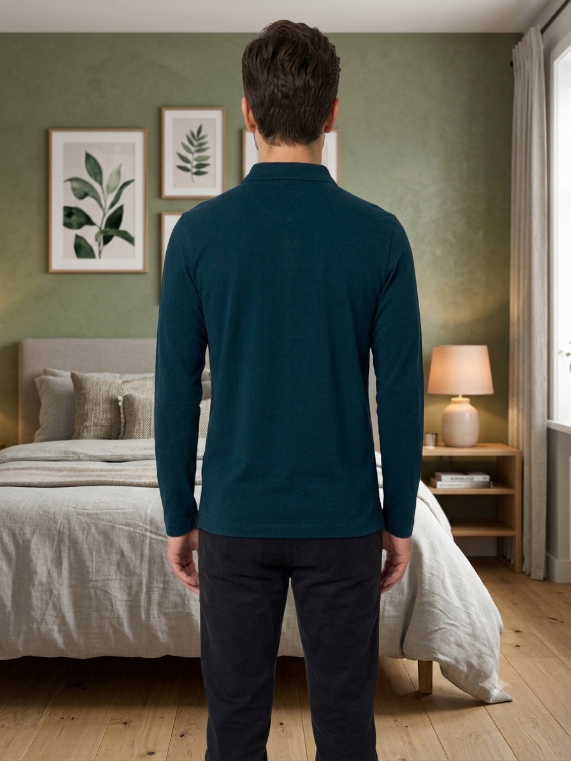 Camey Men's Solid Full Sleeve Polo T-Shirt For Men with Pocket