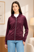 Women’s Whale Textured Zip-Up Hooded Sweatshirt