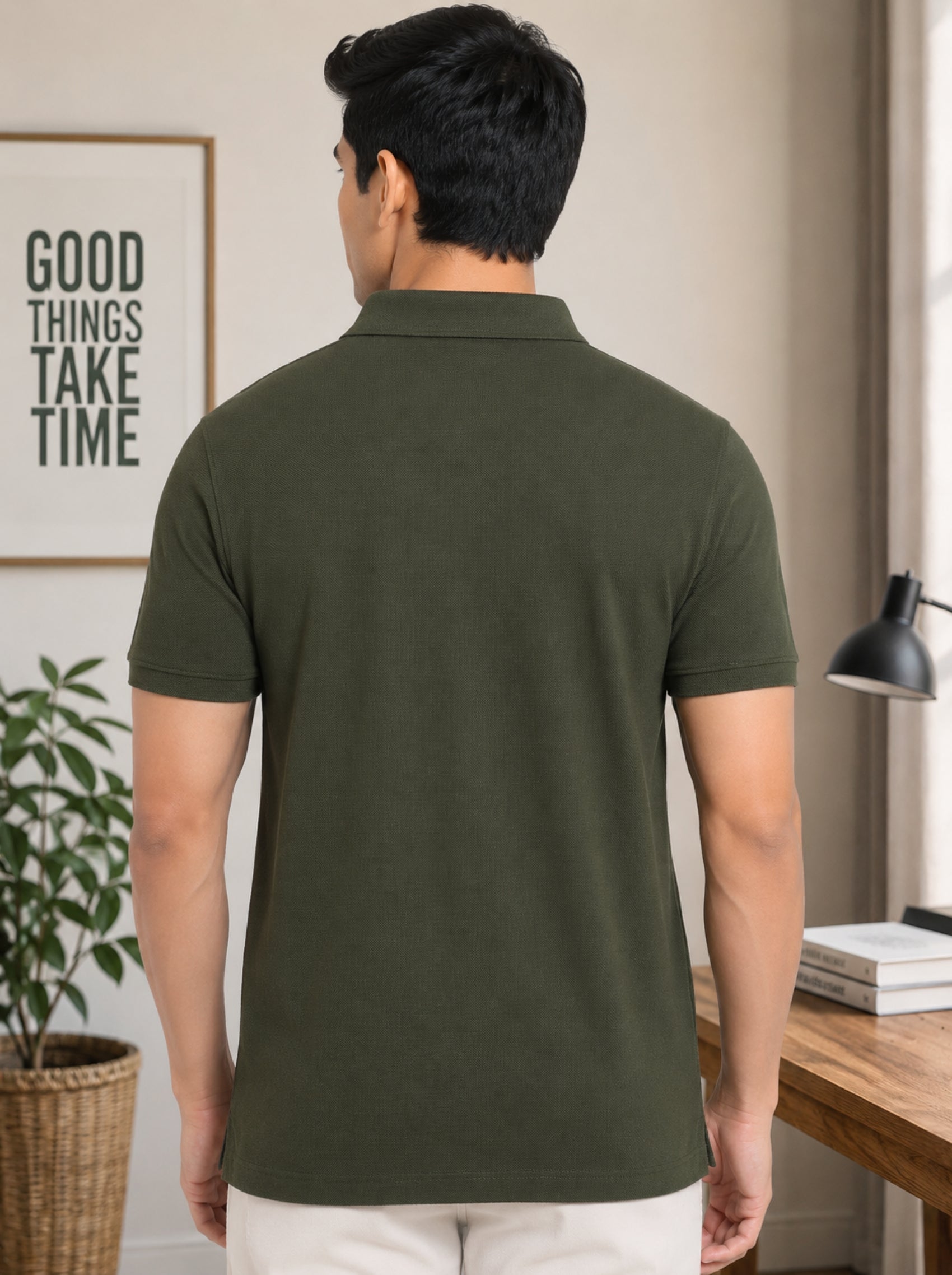 Men's Cotton Matte Polo Collar T-Shirt