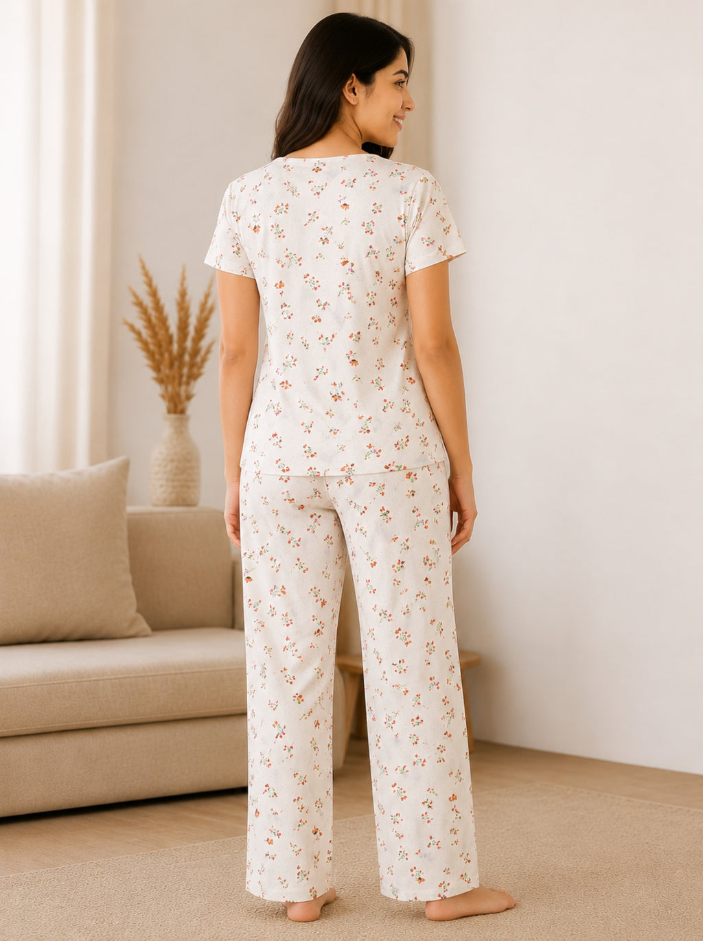 Women Night Suit Set | Soft & Breathable Sleepwear for Women | Half Sleeve Top with Full Length Pyjama