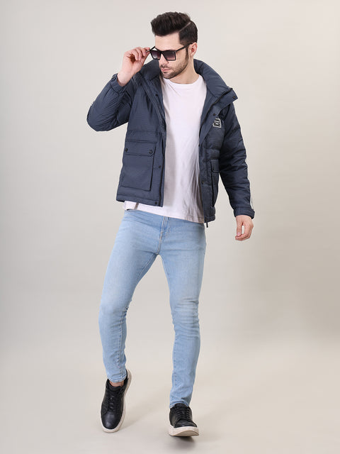 Airforce Stand Collar with hood Puffer Jacket