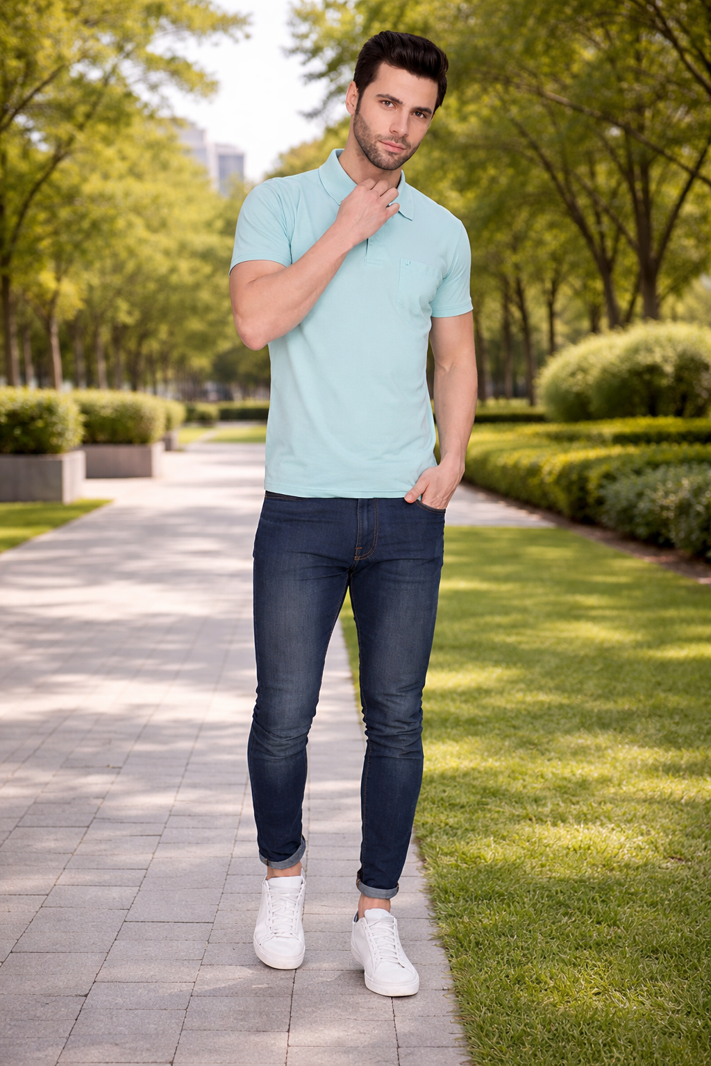 Camey Men’s Plain Cotton Polo T-Shirt | Half Sleeve Collar T-Shirt with Pocket | Stylish Casual Wear for Men
