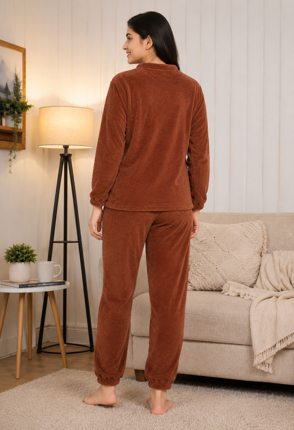 Camey Women Printed Winter Full Sleeve Top and Pajama Set