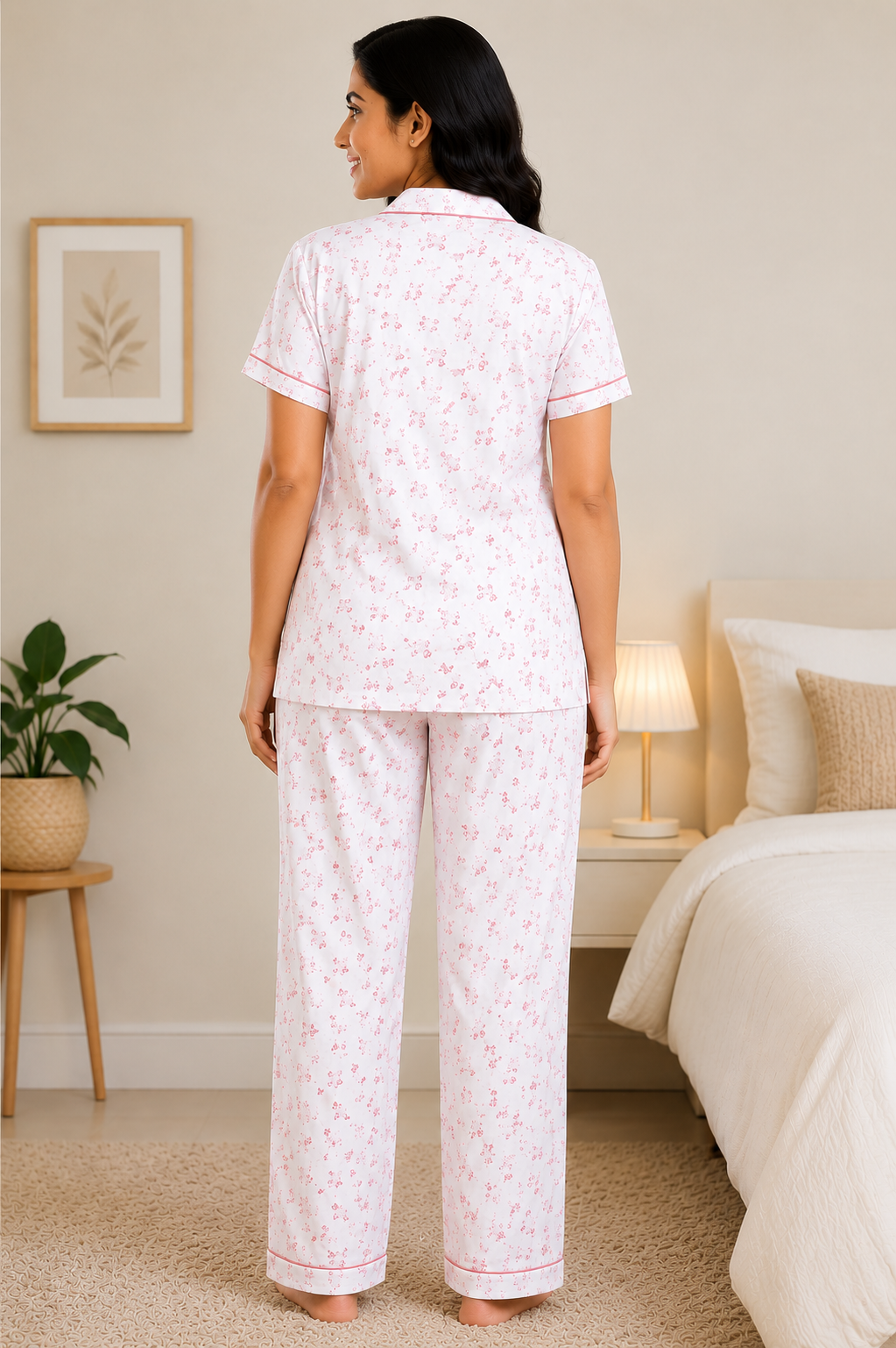 Women Night Suit | Women Sleepwear Set | Ladies Nightwear | Front Open Pyjama Set