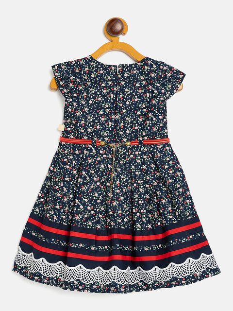 Girls' Floral Print Cotton Dress