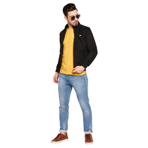 Men's Regular Fit Bomber Jacket For Winter Wear