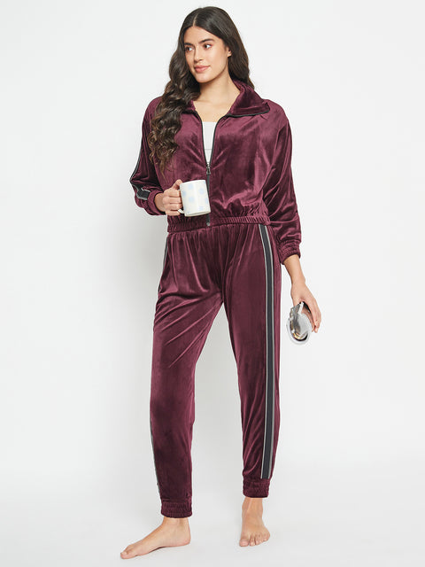 Women's Winter Full Sleeve Top and Short Pajama Pants Regular Fit Night Suit