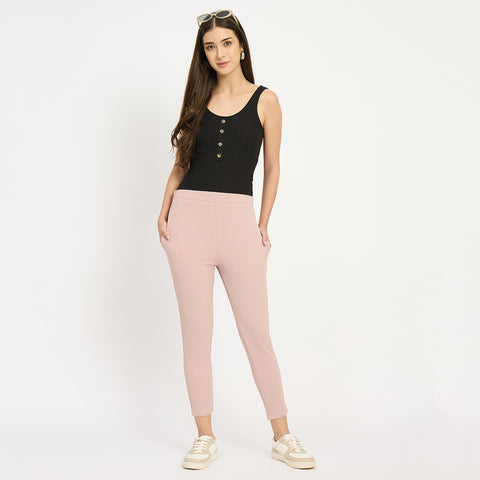 Women Narrow Pant, Peach