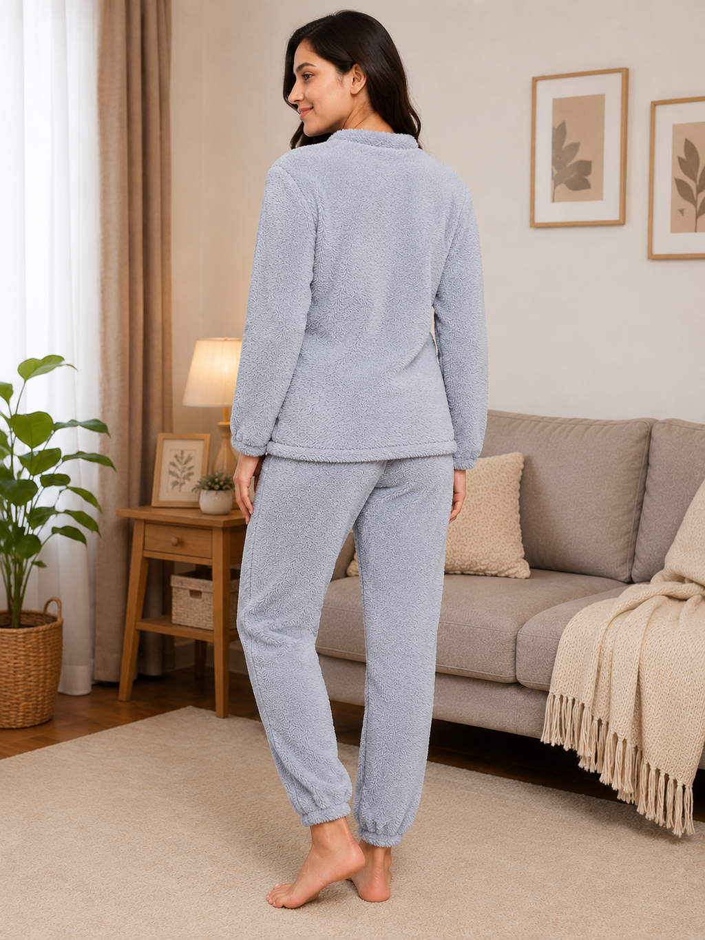 Camey Women Printed Winter Full Sleeve Top and Pajama Set