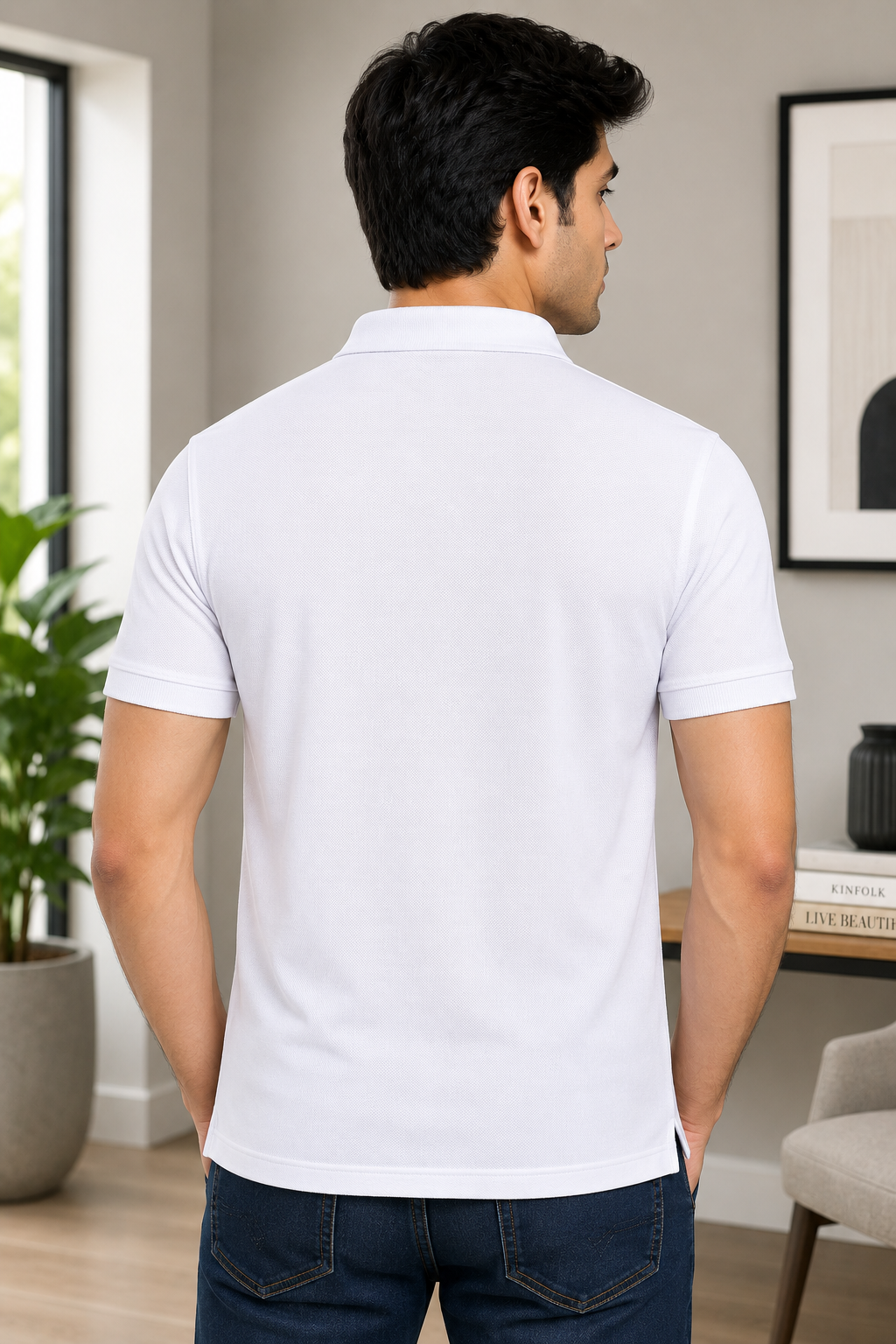 Camey Solid T-Shirts for Men – Traditional & Evergreen Style | Men's Cotton Matte Polo Collar T-Shirt