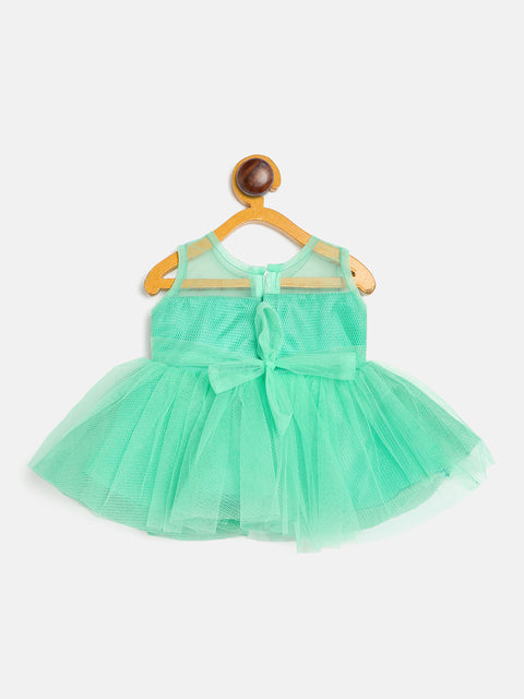 Baby Girl's Party Dress, Pink with Floral Appliques, Sleeveless