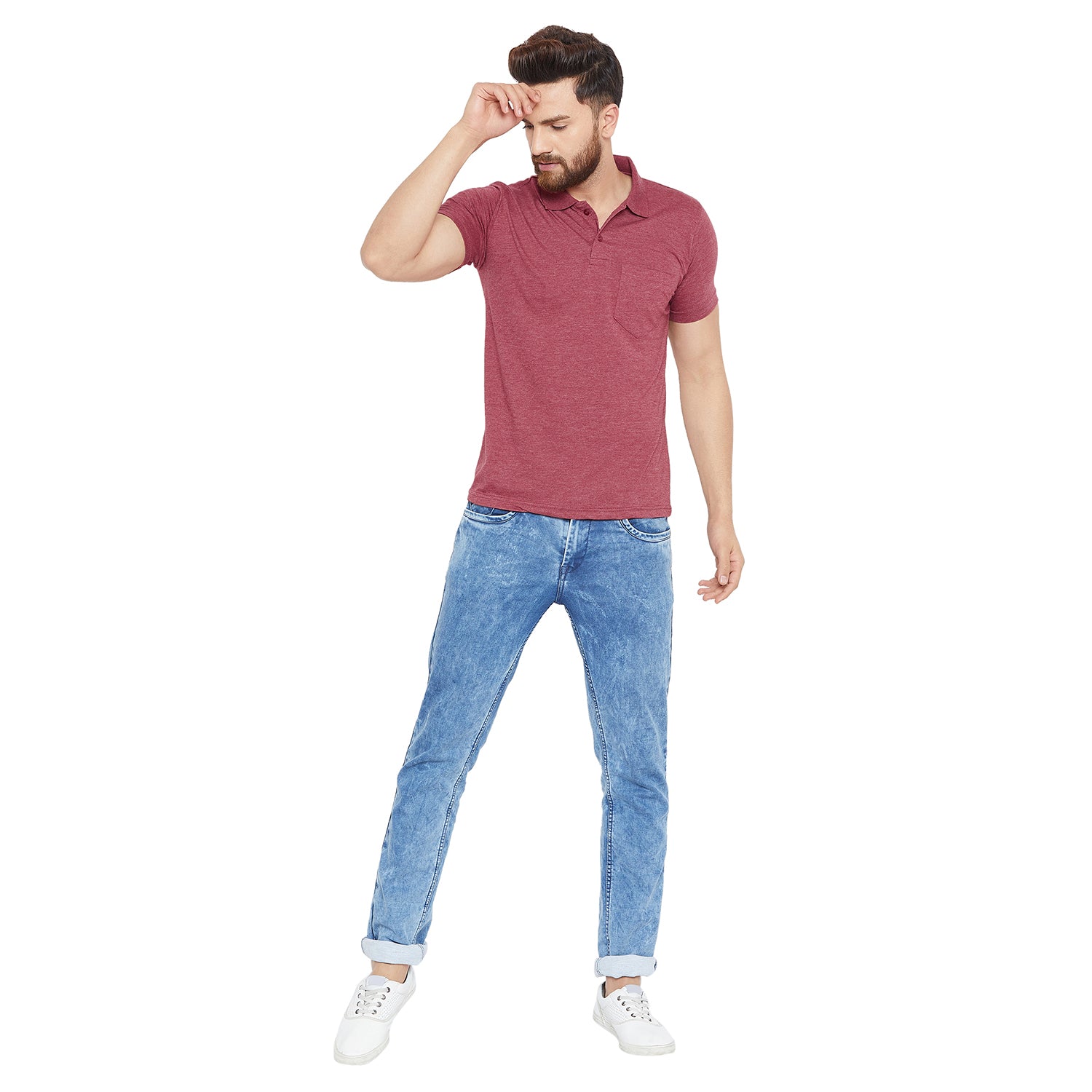 Camey Round Neck T-Shirts – Best Casual Wear for Men | Mens Half Sleeve Plain Polo Tshirt