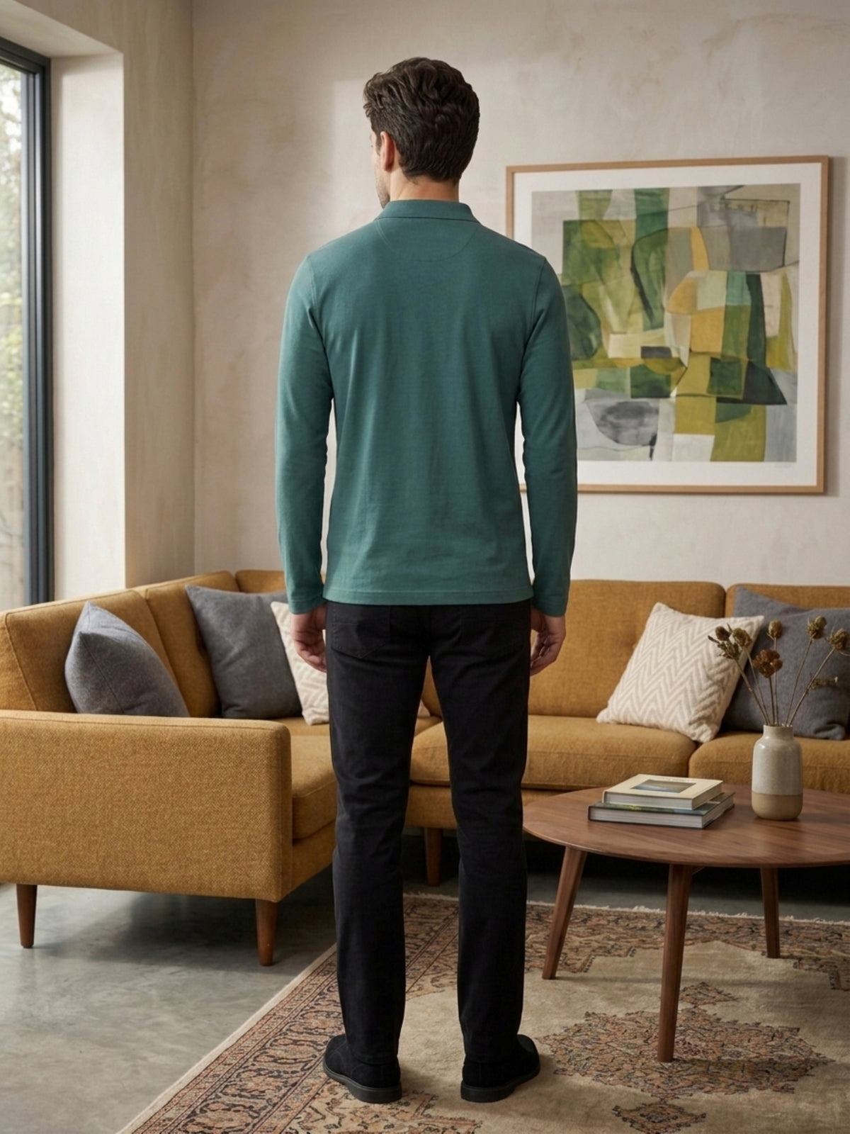Camey Men's Solid Full Sleeve Polo T-Shirt For Men with Pocket