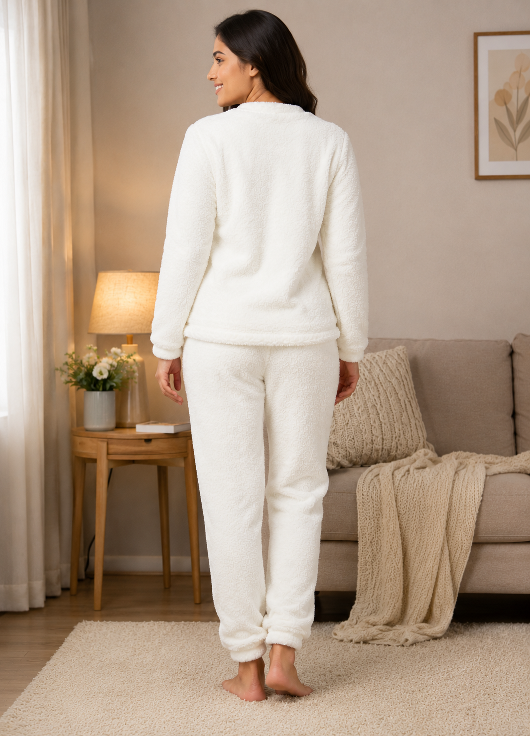 Camey Women Printed Winter Full Sleeve Top and Pajama Set
