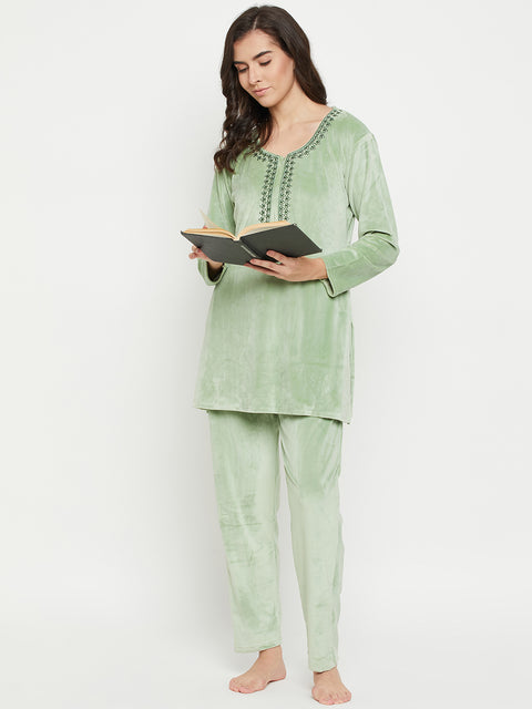 Women Woolen|Winter Velvet Kurti & Pajama Set|kashmiri design kurti set