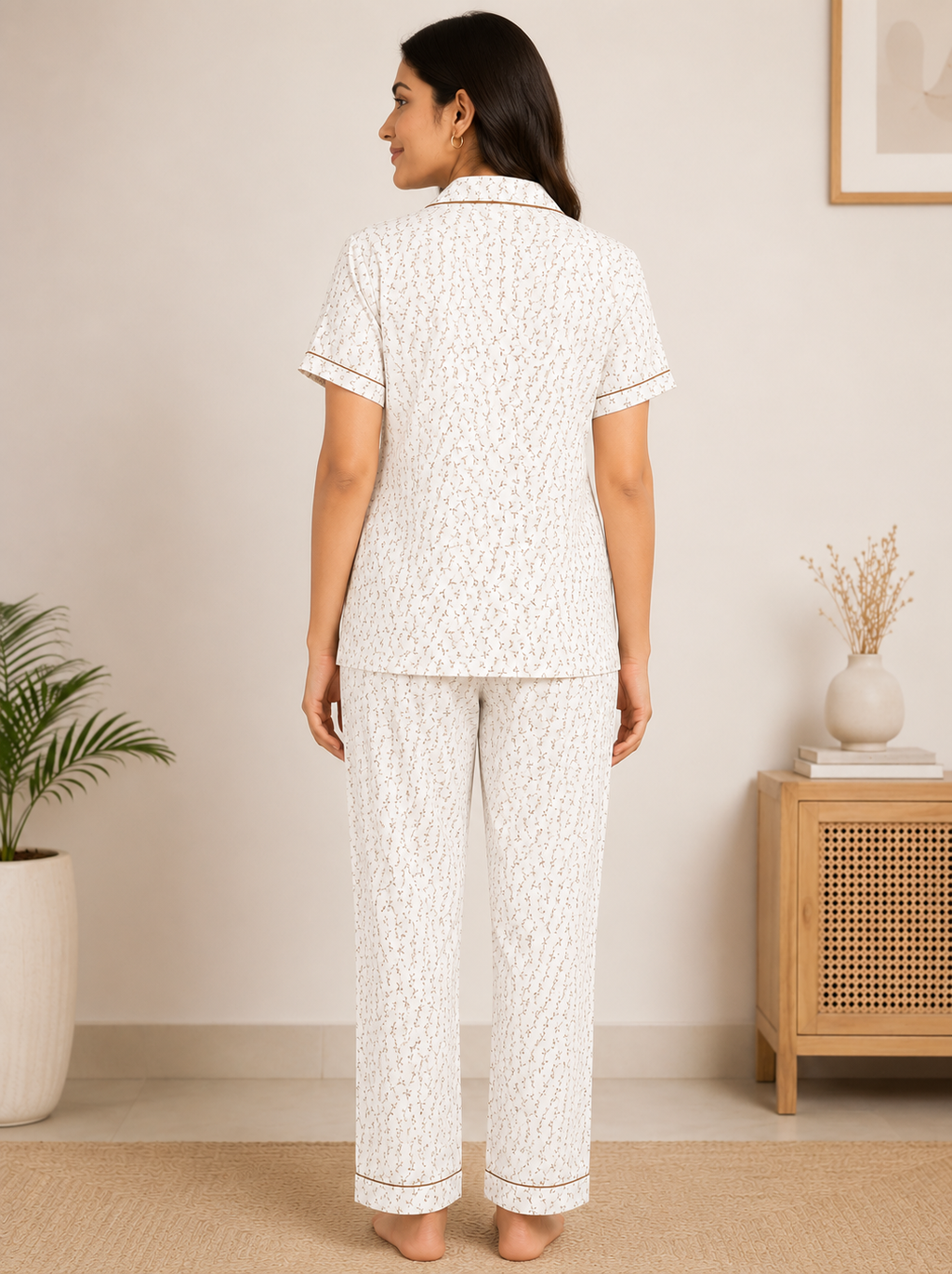 Women Night Suit | Women Sleepwear Set | Ladies Nightwear | Front Open Pyjama Set