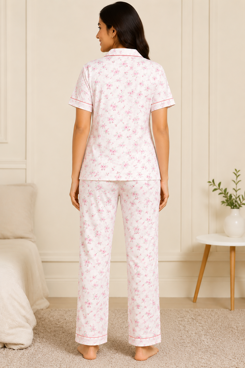 Women Night Suit | Women Sleepwear Set | Ladies Nightwear | Front Open Pyjama Set