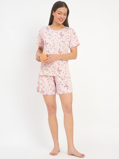 Buy Camey Short Set for Ladies – Trendy Co-ord Sets Online | Women's Printed Loungewear Set, Pink