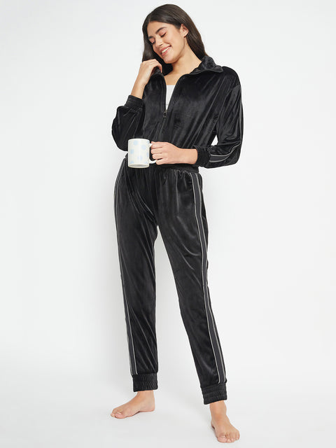 Women's Winter Full Sleeve Top and Short Pajama Pants Regular Fit Night Suit