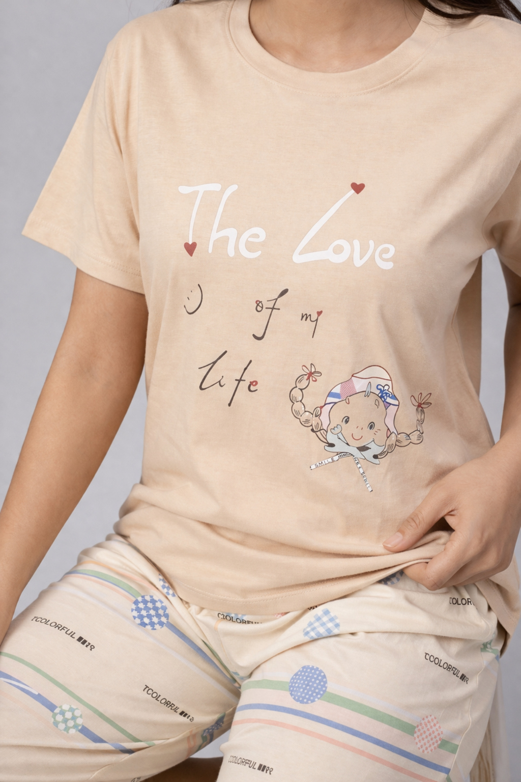 Women  Night Suit Set – Soft Printed Sleepwear with Half Sleeves & Full Length Pyjama