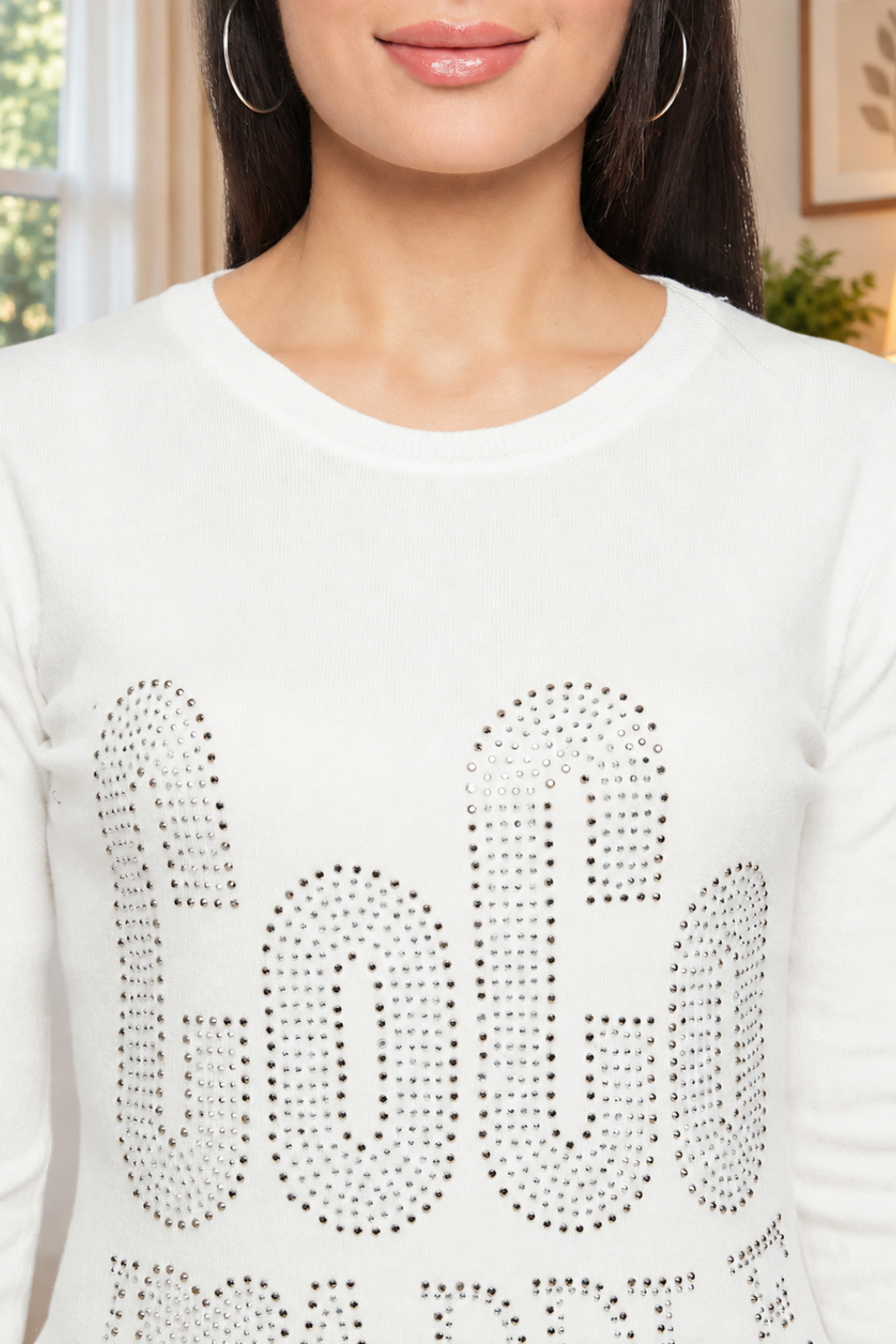 Women Woolen winter full sleeve coco stone print Round Neck top | Sweater
