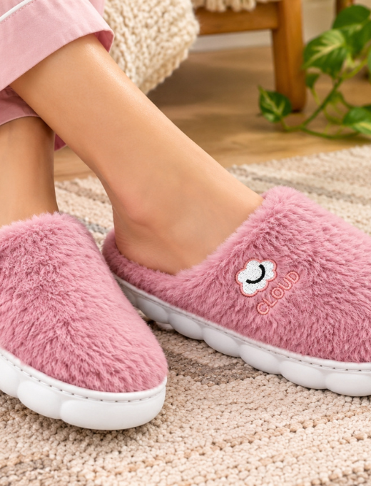 Camey Women’s Plush Indoor Slippers with Cute Prints | Soft Winter Home Slippers